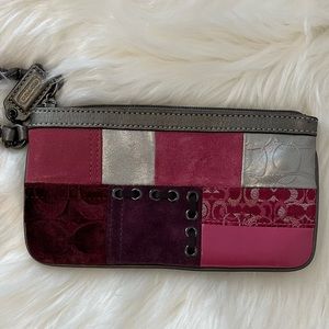 Coach Signature Holiday patchwork wristlet